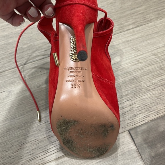 Aquazzura Red suede sandal - Picture 4 of 7